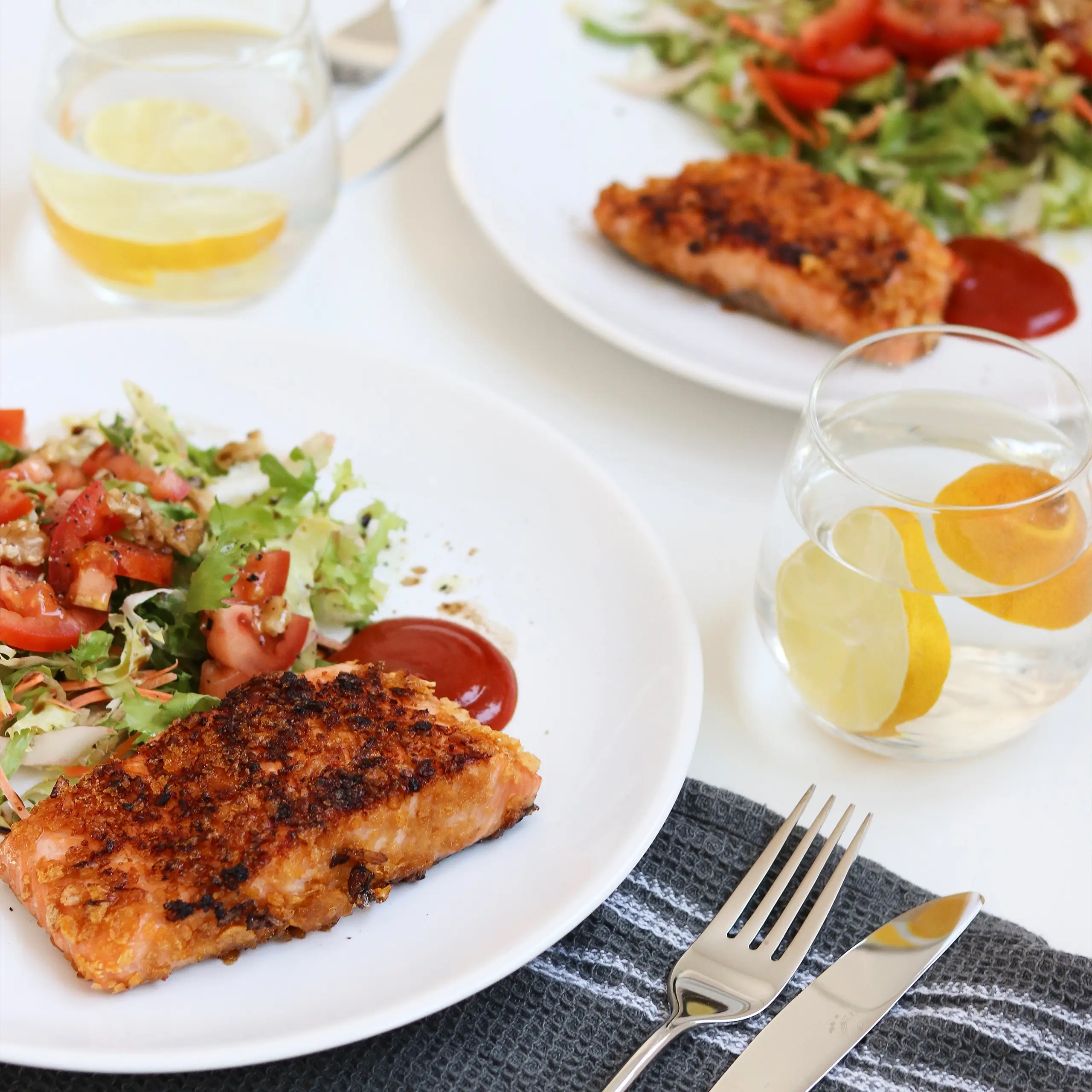 Laks med cornflakespanering